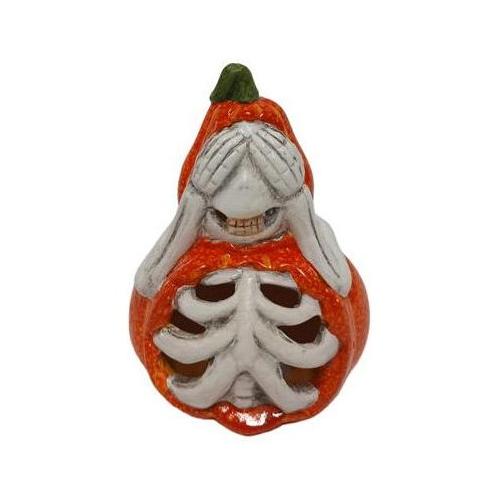 Due Esse Christmas Zucca 8x12 cm con scheletro luce Decorazione Halloween Assortito XHW22000652