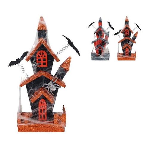 Due Esse Christmas Casetta Legno con luci 19x42,5 cm Decorazione Halloween Assortito XHW24001011