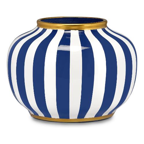Fade Vaso Porcellana (26x19cm) BALI Bianco e Righe blu 58724