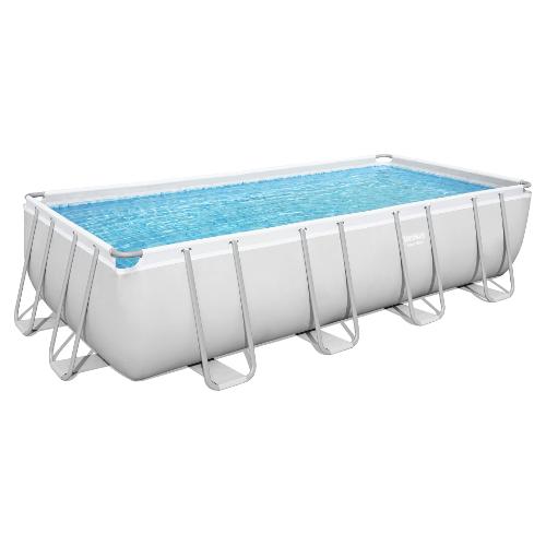 Bestway Piscina con accessori (488x244x122cm) per 4 persone POWER STEEL Grigio 56671 2