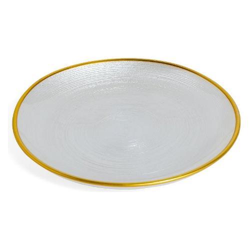 Mercury Piatto natalizio (21 cm) CHRISTMAS Bianco filo oro 81233