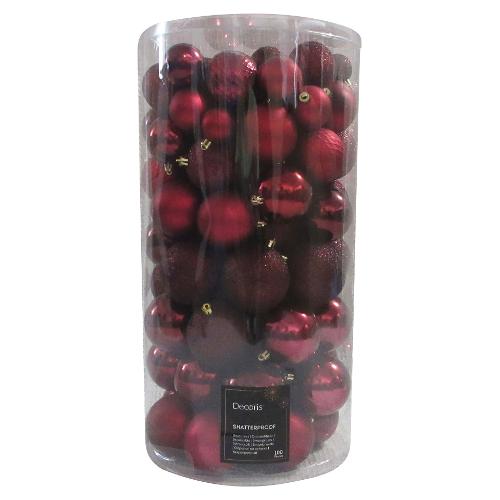 Amicasa Set palline albero di natale Plastica (100 pz) Oxblood 9920538