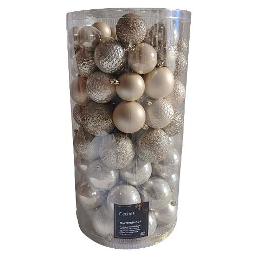 Amicasa Set palline albero Natale (100pz) Plastica Pearl 9956272