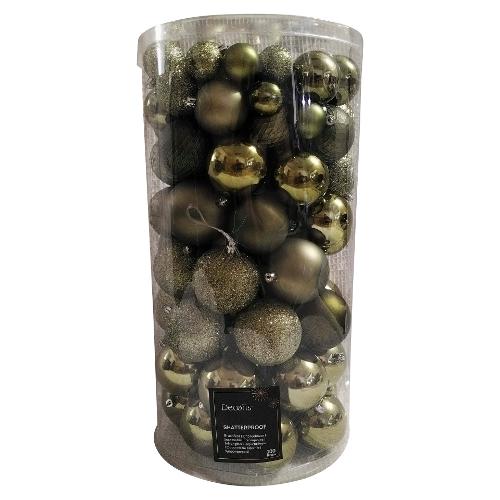 Amicasa Set palline albero di natale (100 pz) Sfera Mix Rosemary green 9912662