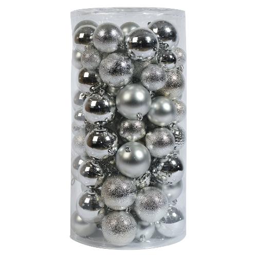 Amicasa Set palline albero di natale Plastica (100 pz) Silver 9948820