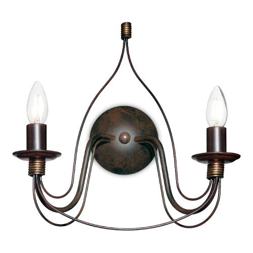 Ideal Lux Applique CORTE ap2 Ruggine (36x20,5x38cm) 057200 2 luci - E14 - Max 80W