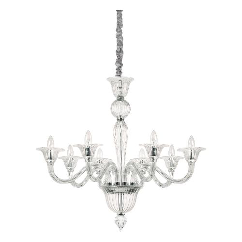 Ideal Lux Lampadario BRIGITTA sp8 Trasparente (90cm) 199382 8 luci - E14 - Max 320W