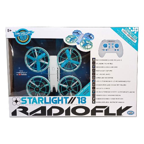 Ods Drone Starflight 8 funzioni RC 2,4 GHz (17x17cm) RADIOFLY Bianco e Verde 40026