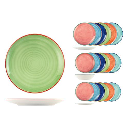 H&H Servizio piatti Stoneware 18 pz CARIOCA Multicolor 1549500