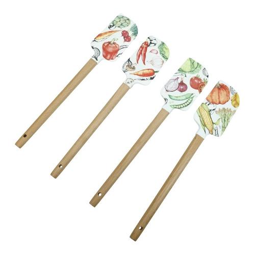 Brandani Spatola cucina leccapentola Silicone (32,5x6cm) VEGETABLES Assortito 51290