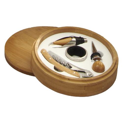Brandani Set sommelier 4 pz cofanetto bamboo Naturale 52919