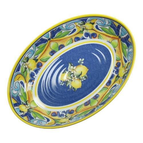 Brandani Centro tavola Plastica (33x23x7cm) ovale CITRUS Blu e Giallo 51562