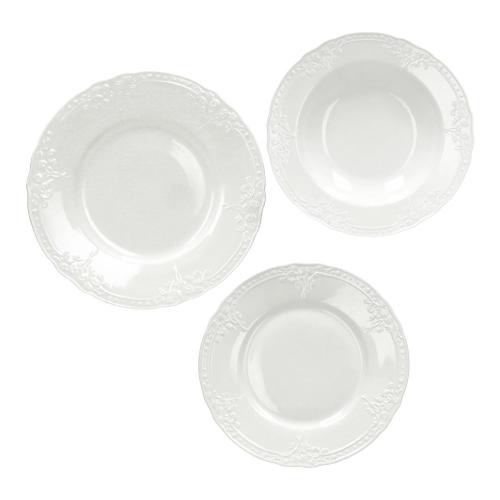 Brandani Servizio piatti Porcellana 18 pz RICORDI Bianco 51280