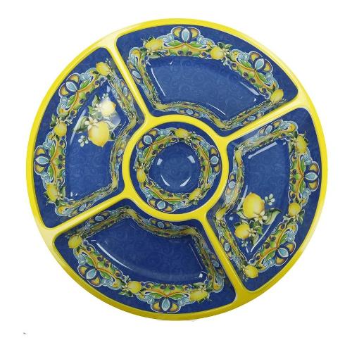 Brandani Antipastiera Plastica (38cm) CITRUS Blu e Giallo 51565