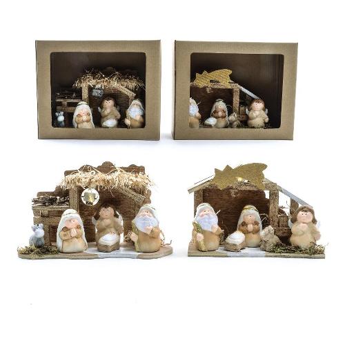 Mercury Natività 5pz ceramica con luci CHRISTMAS assortito (31x9,7x13,5 cm) 55668