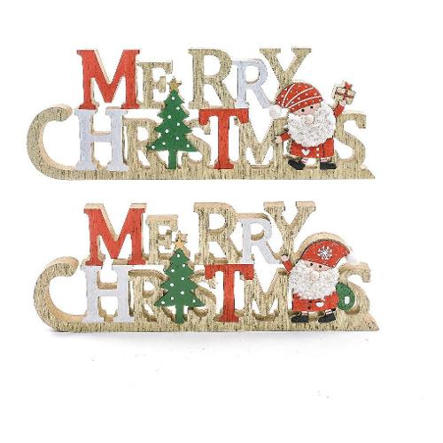 Mercury Decoro Scritta merry chri.30x11 legno cm Assortito 63526