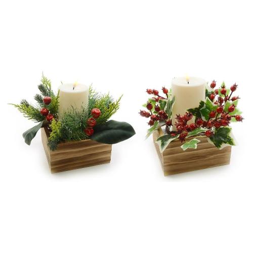 Mercury Decoro Centrotavola con candela led batteria Assortito (15x15x20 cm) 70524