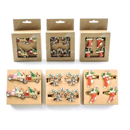 Mercury Set anelli tovaglioli 4 pz CHRISTMAS Assortito 55439