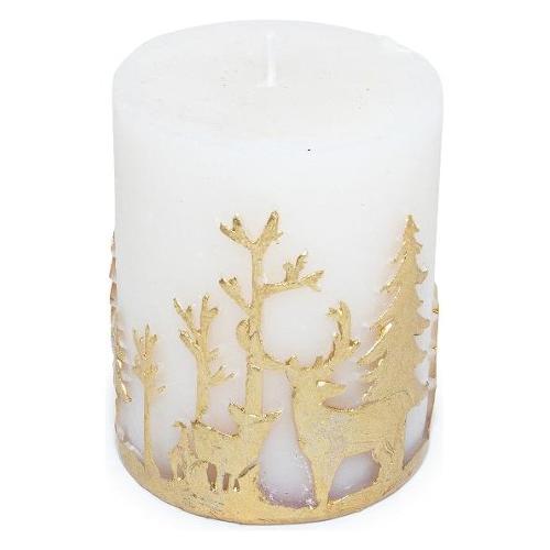 Mercury Candela (7x8,5cm) CHRISTMAS Bianco e Oro 73351