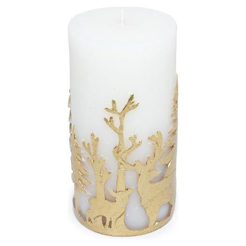 Mercury Candela (7x14cm) CHRISTMAS Bianco e Oro 73375
