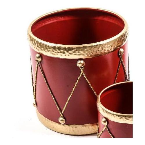 Mercury Decoro Cestino metallo 26x25 cm rosso 39778