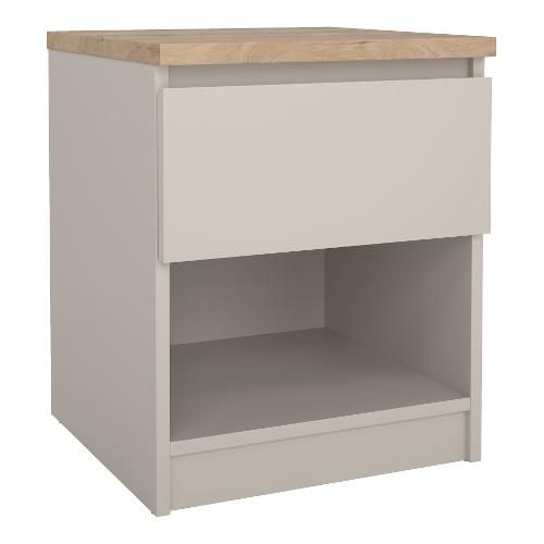 Tvilum NAIA Comodino 1 Cassetto, 1 Vano a giorno Cashmere Mobile KIT (40,4x40x49,5cm)