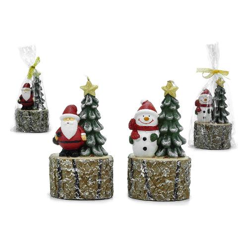 General Trade Candela Alberello con personaggio natale (17cm) CHRISTMAS Assortito 433207