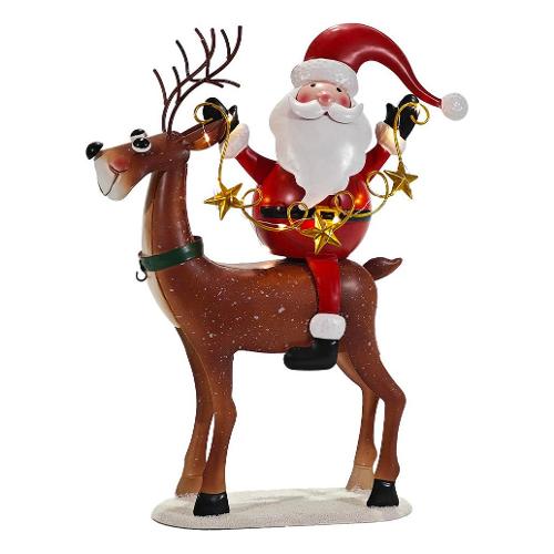 General Trade Decoro Babbo natale su renna con luce (36 cm) 806308