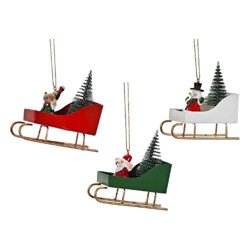 General Trade Decoro Pendaglio slitta con personaggio Assortito (8 cm) 649239