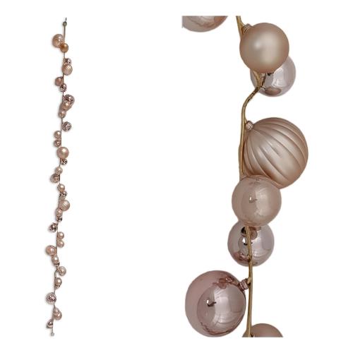 Due Esse Christmas Ghirlanda (170 cm) sfere da 4 a 6 cm Oro e Rosa XNA23021971