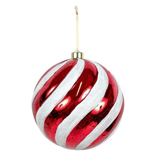 Due Esse Christmas Pallina albero Rosso e bianco XNA24027671 (20cm)