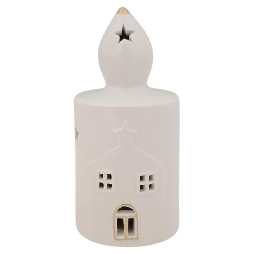 Due Esse Christmas Decoro Candela 17cm con luce Bianco (0,8x17 cm) XNA24021601