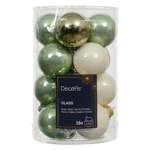 Kaemingk Set palline albero di natale (16 pz) Sfere Rosemary green 013471 (3,5cm)