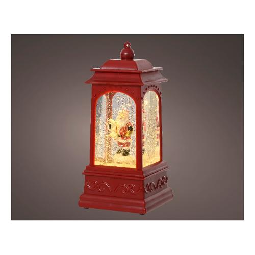 Kaemingk Decoro Lanterna acqua e luci con babbo Rosso (9x9x20,5 cm) nr 2 luci 487784