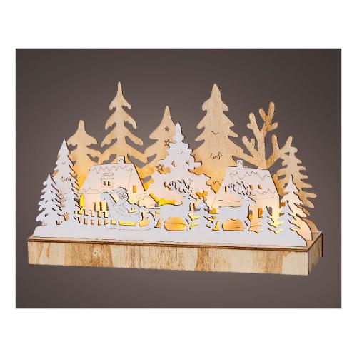 Kaemingk Paesaggio Natalizio slitta con luci (30x8x18,5 cm) 489637