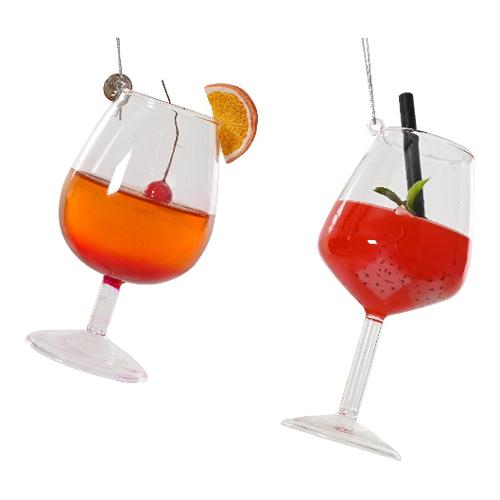 Kaemingk Decoro Pendaglio bicchiere spritz vetro Assortito (6,5x14 cm) 129718