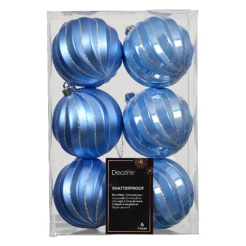 Kaemingk Set palline albero di natale (6 pz) (8cm) Plastica Sky blue 26085