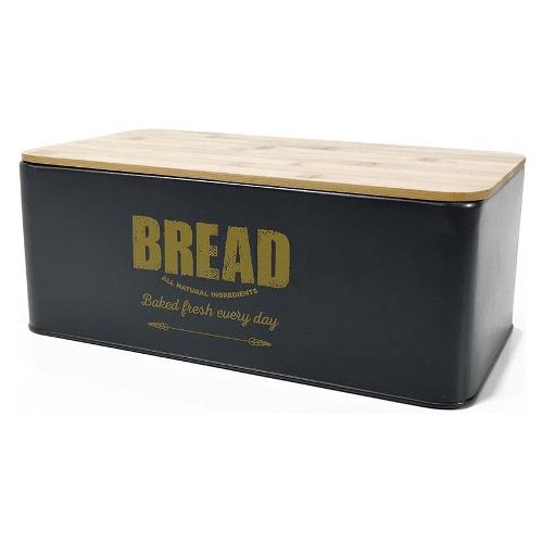 General Trade Porta pane (33x12x14cm) con coperchio BREAD Nero 533349