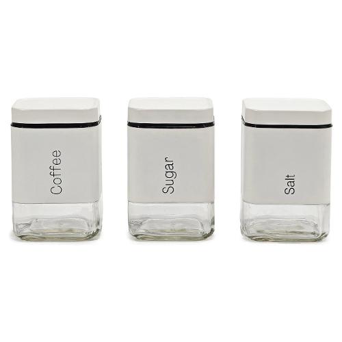 General Trade Set barattoli 3 pz Sale, Zucchero e Caffè (800ml) Bianco 479207