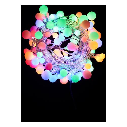 Pre Qu' Italia Filo (10mt) 100 luci Multicolor Sferette Led opache giochi luce CHRISTMAS D3968