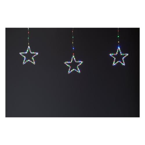 Pre Qu' Italia Tenda luminosa 10 Stelle ghiacciate NanoLed luce fissa (360x40 cm) nr 440 luci Rgb D3979
