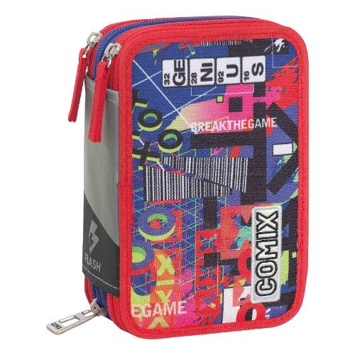 Comix Astuccio triplo scomparto accessoriato FLASH Assortito 71549CO 36 colori con penne e accessori