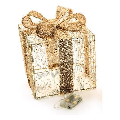 Mercury Decoro CHRISTMAS Pacco regalo filo metallo Oro 55934