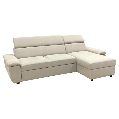BHM Sofà OLLY Divano letto 3 posti penisola reversibile Luna 19 Grigio chiaro