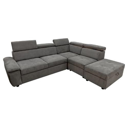 BHM Sofà LIVING Divano letto 3 posti angolare destro Luna 21 Grigio scuro