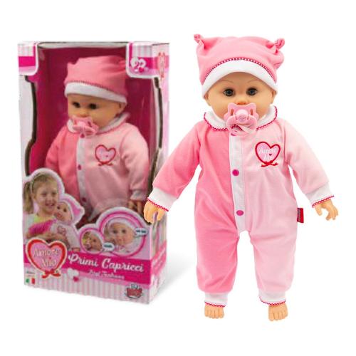 Grandi Giochi Bambola Primi Capricci (48cm) AMORE MIO Rosa AMR18000