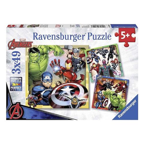 Ravensburger Puzzle 3x49 pz 5a+ (18x18cm) MARVEL AVENGERS 8040