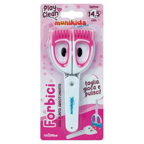 Nikoffice Forbice bimbo (14,5cm) Play & Clean punte arrotondate MONIKIDS CREATIVE Assortito 14NIK041