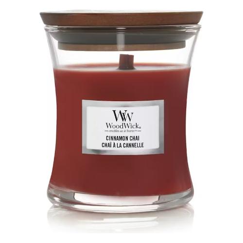 Yankee Candle Candela profumata Cinnamon Chai (7x8,2cm) Clessidra piccola 20 ore WOODWICK Rosso 98104E