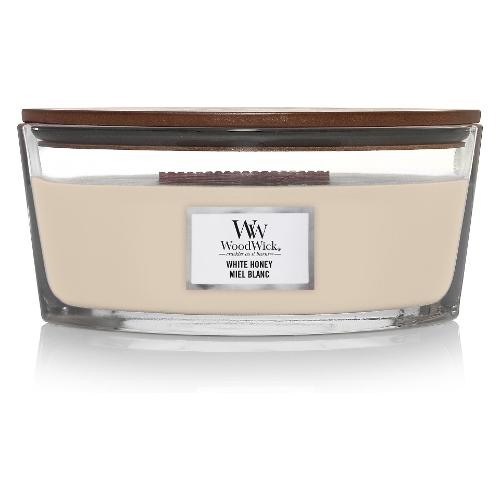 Yankee Candle Candela profumata White Honey (19,1x12,1x9,2cm) Ellipse 50 ore WOODWICK Avorio 76026E